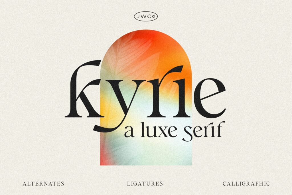 Kyrie luxe calligraphic font by Jen Wagner Co Fonts